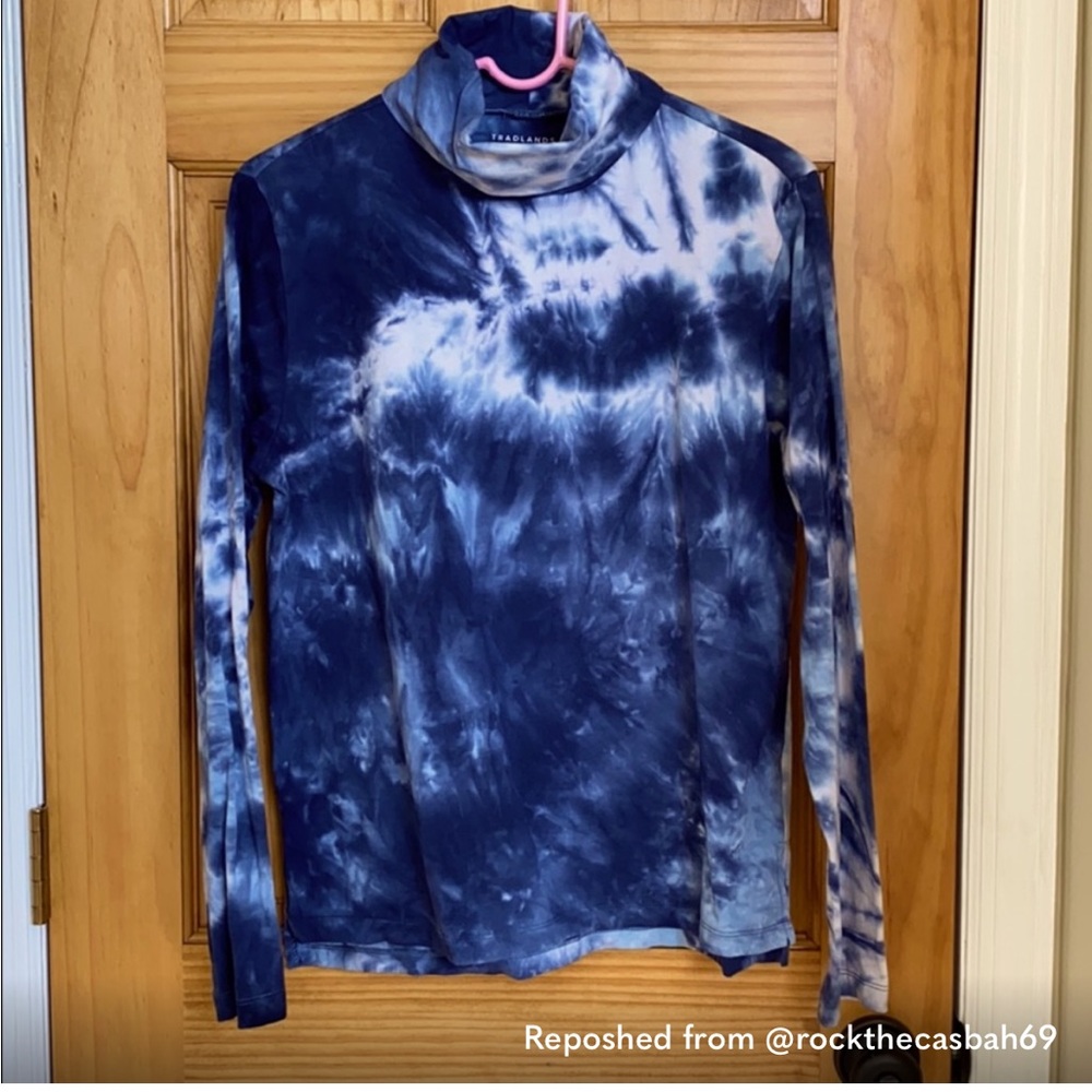 Tradlands Navy Tie-Dye Long Sleeve Top